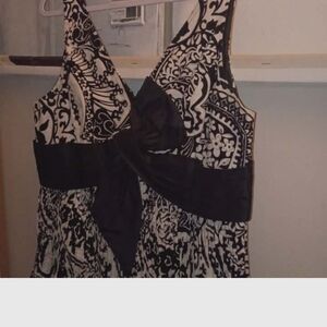 Black and White Floral Pattern Maxi Skirt